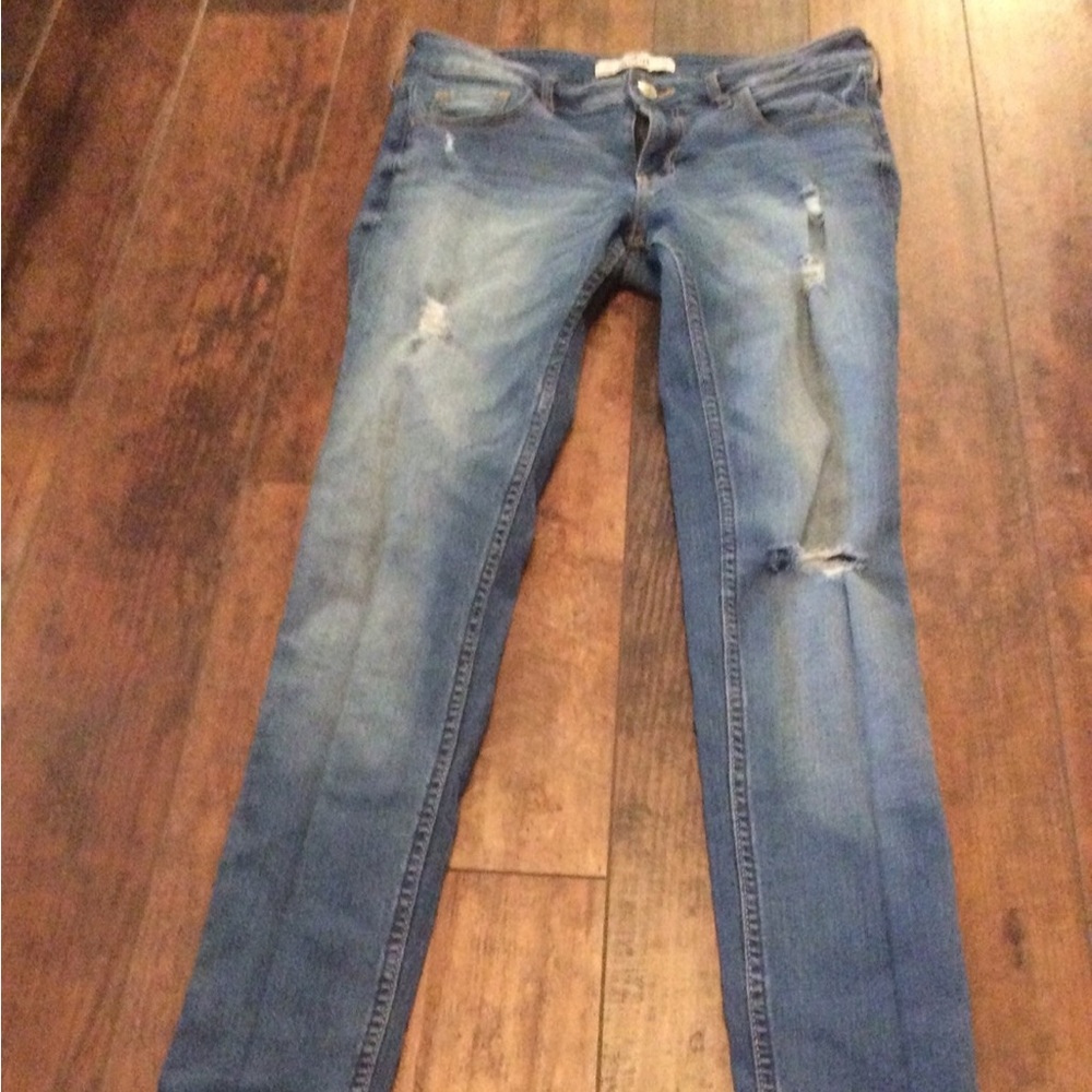 Hollister distressed jeans.